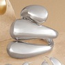 Bold Metal Bangle , Silvertone, large