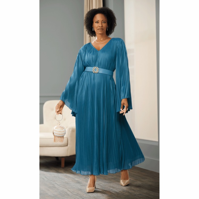 Laydie Pleated Gown, , large