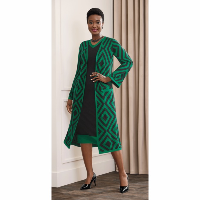 Aleesha Sweater Jacket Dress, , large