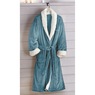 Faux-Sherpa Trim Unisex Robe, , large