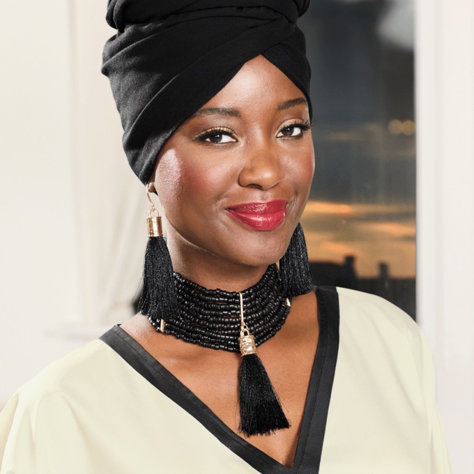 Wood Bead & Fringe Choker & Earring Set, Black, large