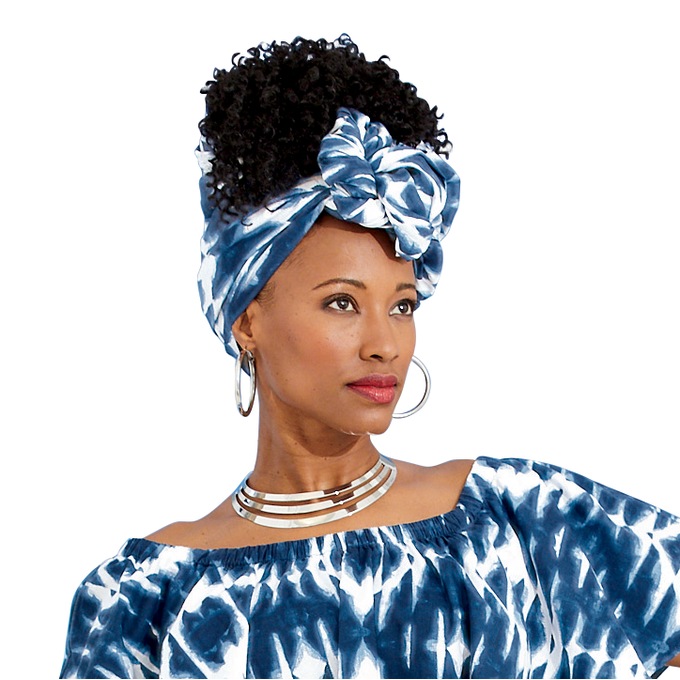 Shibori Headwrap, , large