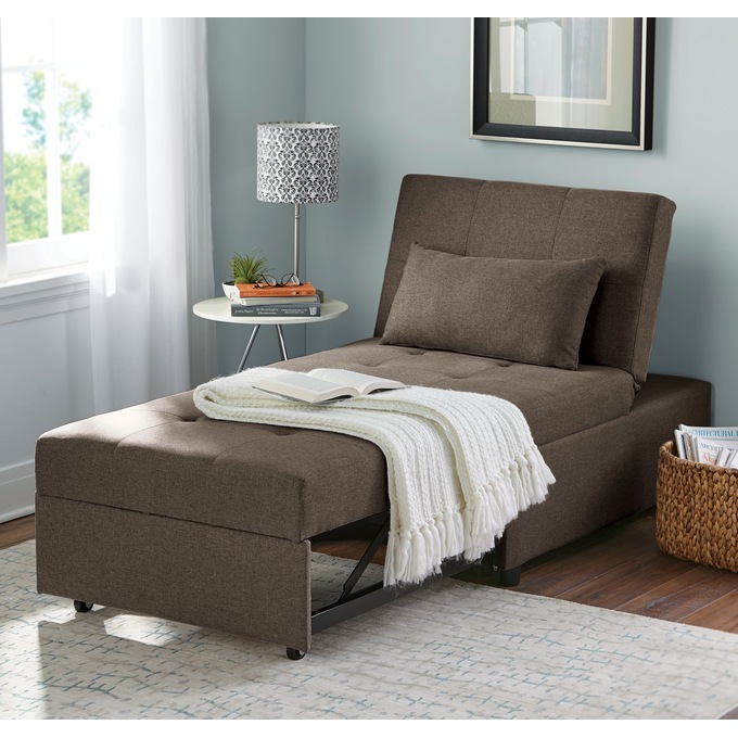 Cali Convertible Chair, Chocolate, large