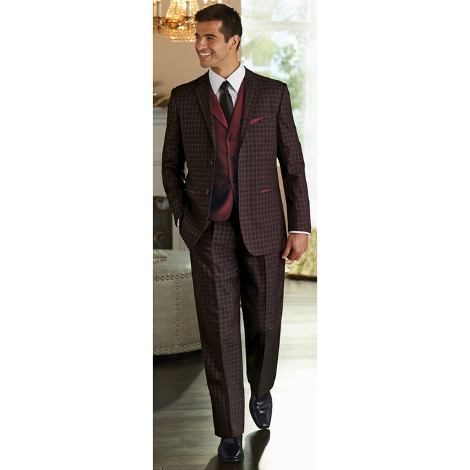 Black And Red 3 Piece Suit