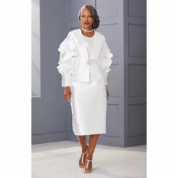 Danai 3-Piece Ruffle Sleeve Skirt Suit, , large
