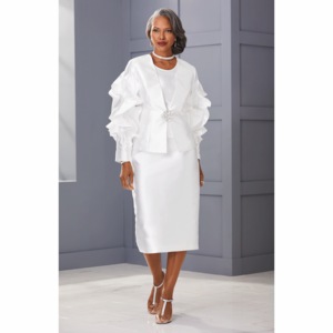 Danai 3-Piece Ruffle Sleeve Skirt Suit, , large