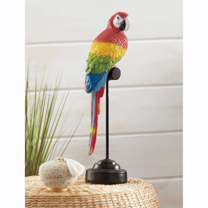 Perched Parrot Figurine, , large