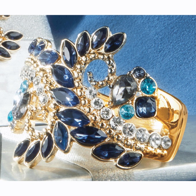 Crystal Blues Swirl Bracelet, , large