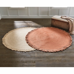 Luella Braided-Jute Reversible Rug with Fringe, , large