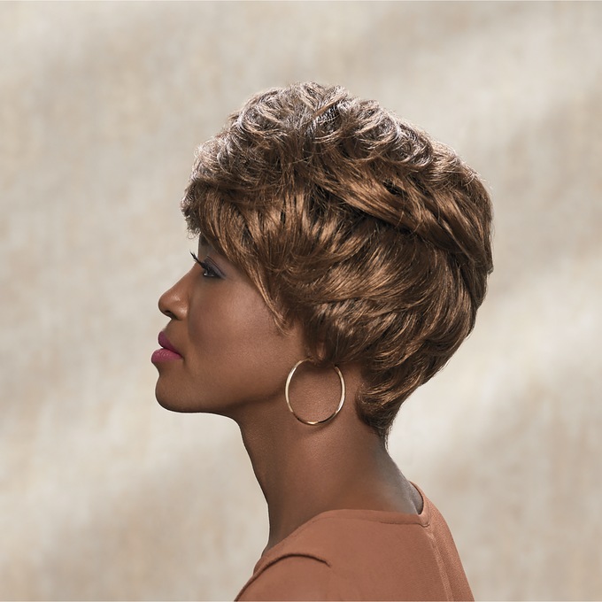 Broadway Wig, Honey Blonde Frosted Dark Brown, large