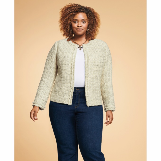 Fringe-Trim Blazer, , large