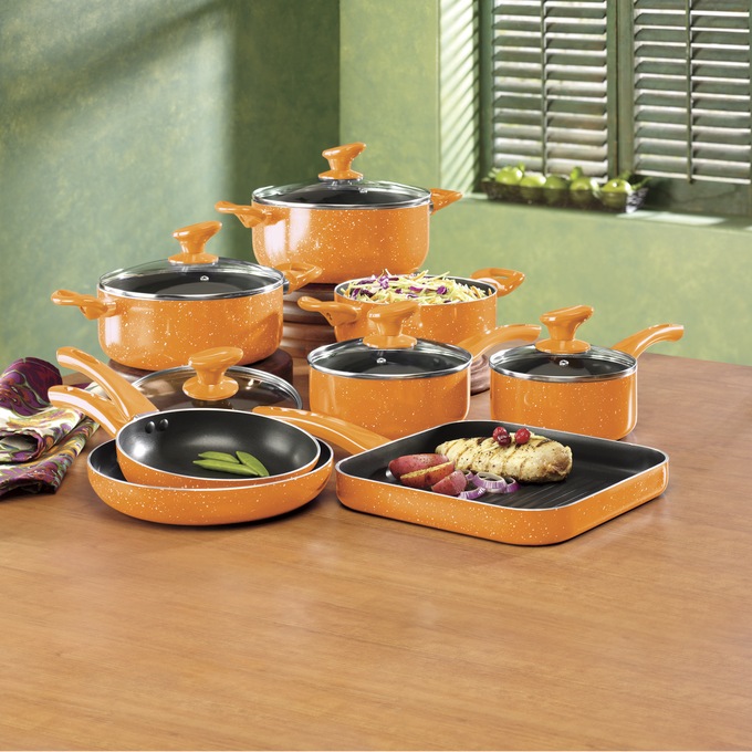 13-Piece Marble Aluminum Cookware, , large
