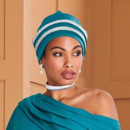 Sequin Banded Turban, , large