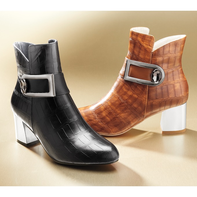 Croco-Print Buckle Bootie by Classique, , large