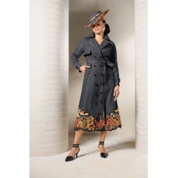 Tezlyn Trench Denim A-Line Dress and Hat, , large