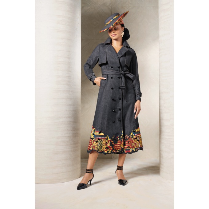 Tezlyn Trench Denim A-Line Dress and Hat, , large