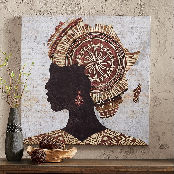 Africa Headpiece Canvas, , large