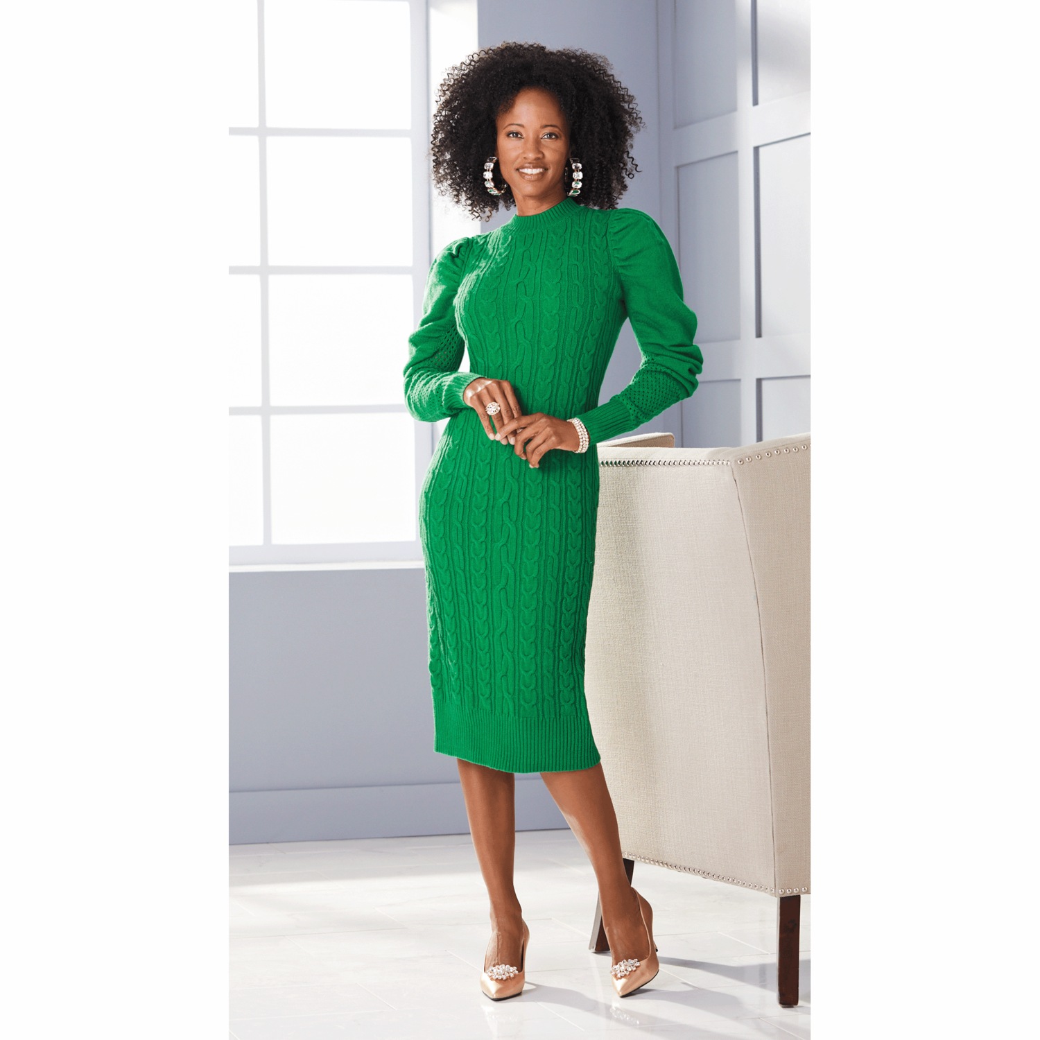 Karlina Mixed Stitch Sweater Dress ASHRO
