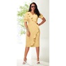 Teasha Faux-Leather Ruffle Dress, , large