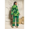 Taniya Bold Straight-Leg Pant Suit with Bell-Sleeve Jacket, , large