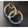 SIS X MISA Denim Enamel & Simulated Diamonds Hoops, , large