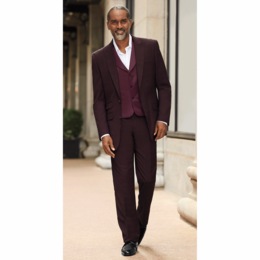 3-Piece Houndstooth Plaid Suit, , large