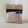 Gold-Trimmed Faux Leather Satchel Set, Taupe, large