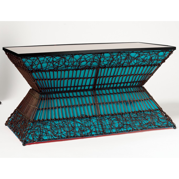 Zain Lighted Rattan Coffee Table, , large