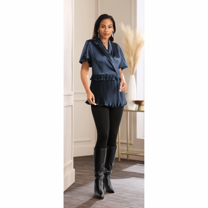 Layla Plisse Blouse, , large