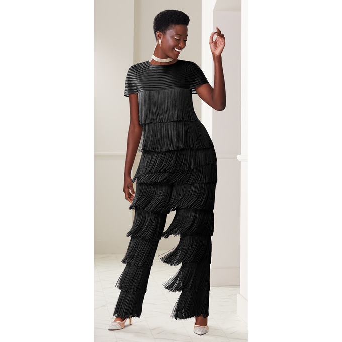 Zazie Fringe Pant Set, , large
