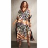 Kenya Women's Long, Vibrant-Print Caftan in Flowing Satin, , large