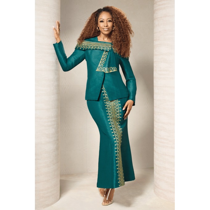 Sibusiso Embroidered Mermaid Maxi Skirt Set with Asymmetrical Jacket, , large