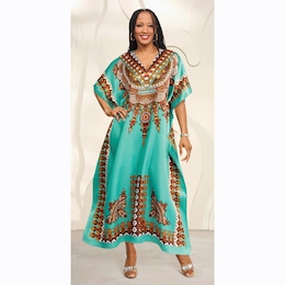 Goddess 3 Long Caftan, , large