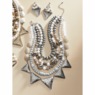 Bead/Triangle Necklace & Earring Set, , large