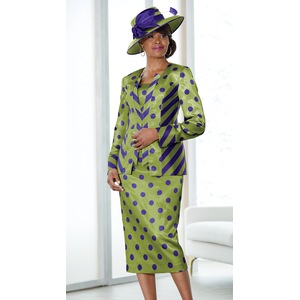 Dots and Stripes Skirt Suit, , large