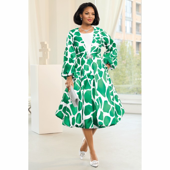 Tamequa Bubble-Hem Jacket Dress, , large