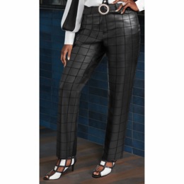 Textured Faux-Leather Pant, , large
