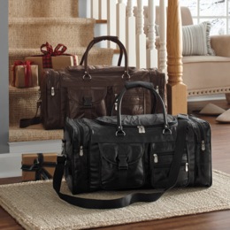 Patch Leather Duffel Bag, , large