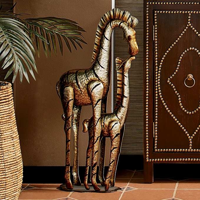 Metal Mom and Baby Zebra, , large