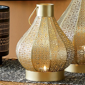Short Patterned Decorative Lantern, , large