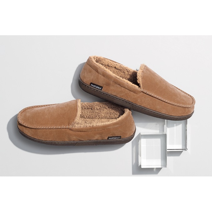 MUK LUKS Men's Faux-Suede Moccasin with Faux-Fur Lining, , large