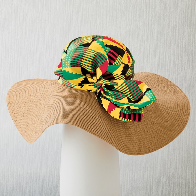 Afrocentric Straw Hat, , large