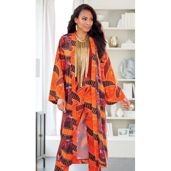 Knyla Afrocentric-Print Duster, , large