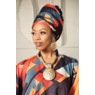 Nia Long Printed Caftan with Matching Headwrap, Multi, large