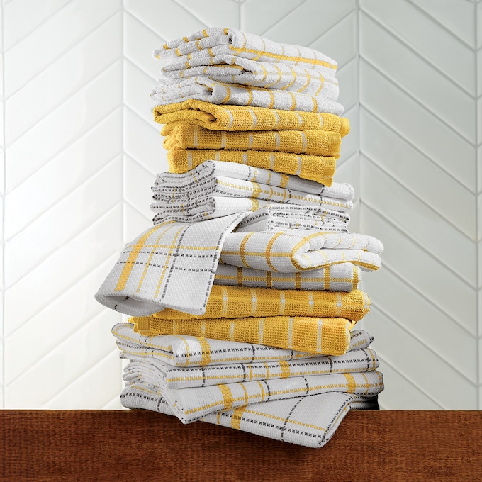 Color Connection 20-Piece Kitchen Towel Set in Absorbent Cotton, , large