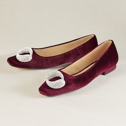 Embellished Velvet Flat, , large