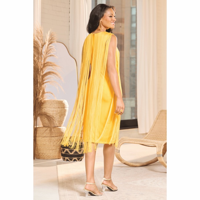 Nicci Fringe Sheath Dress, , large