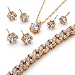 5-pc. Cubic Zirconia Earrings/Necklace/Bracelet Set, , large