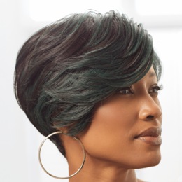 Jayla Lace-Front Wig, Off Black Dark Green, large