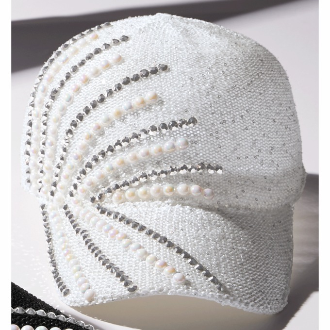 Bling Baseball Cap, White, large